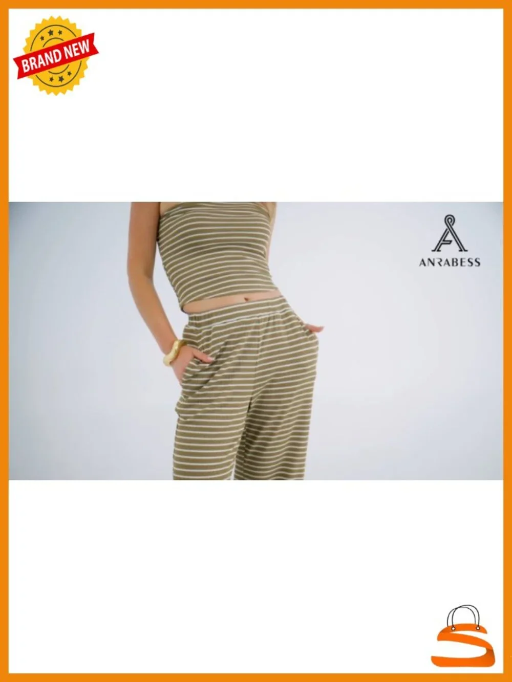 Women 2 Piece Sets Summer Striped Matching Tube Top Wide Leg Lounge Pants